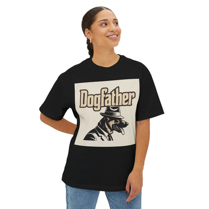 Dogfather Graphic Tee, Funny Dog Lover Gift, Unisex Boxy T-Shirt, Pet Owner Apparel, Perfect for Birthdays and Dog Events