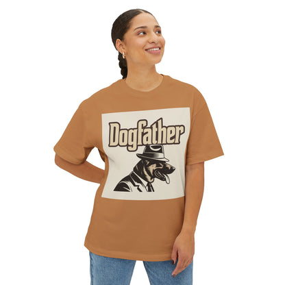 Dogfather Graphic Tee, Funny Dog Lover Gift, Unisex Boxy T-Shirt, Pet Owner Apparel, Perfect for Birthdays and Dog Events