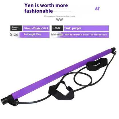 Pilates Bar Kit with Resistance Bands for Home Workouts