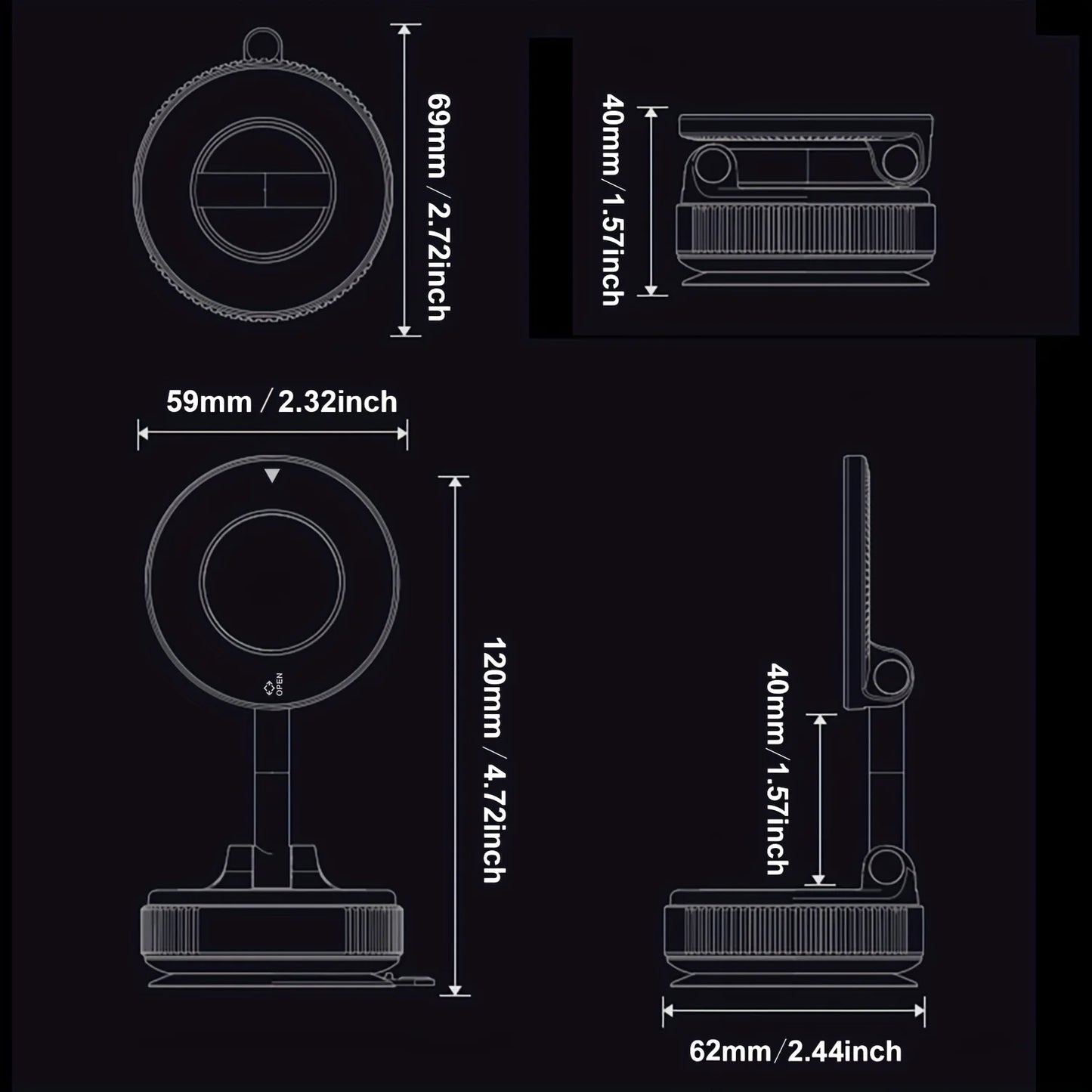 Magnetic Vacuum Phone Mount