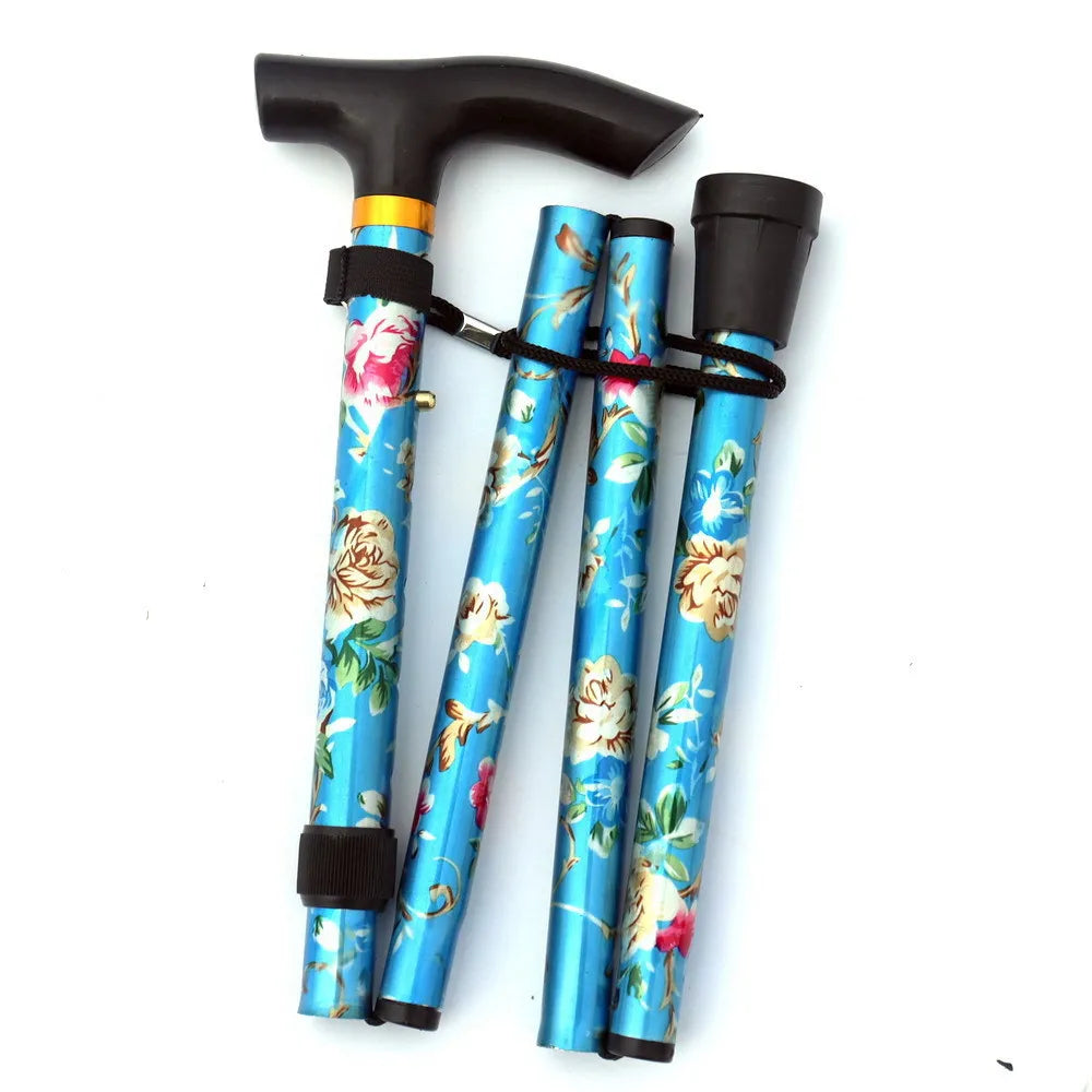 Foldable Adjustable Walking Cane with T Handle