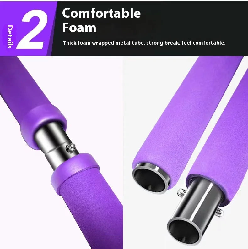 Pilates Bar Kit with Resistance Bands for Home Workouts