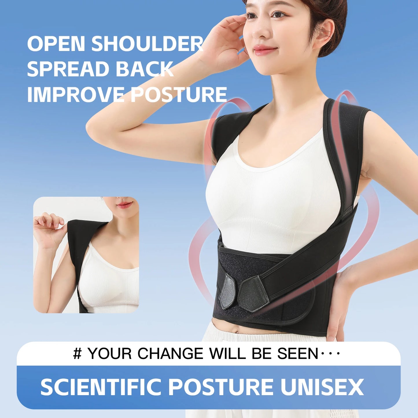 Women Posture Corrector Belt – Adjustable Back Support