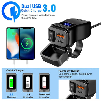 Motorcycle USB Fast Charger