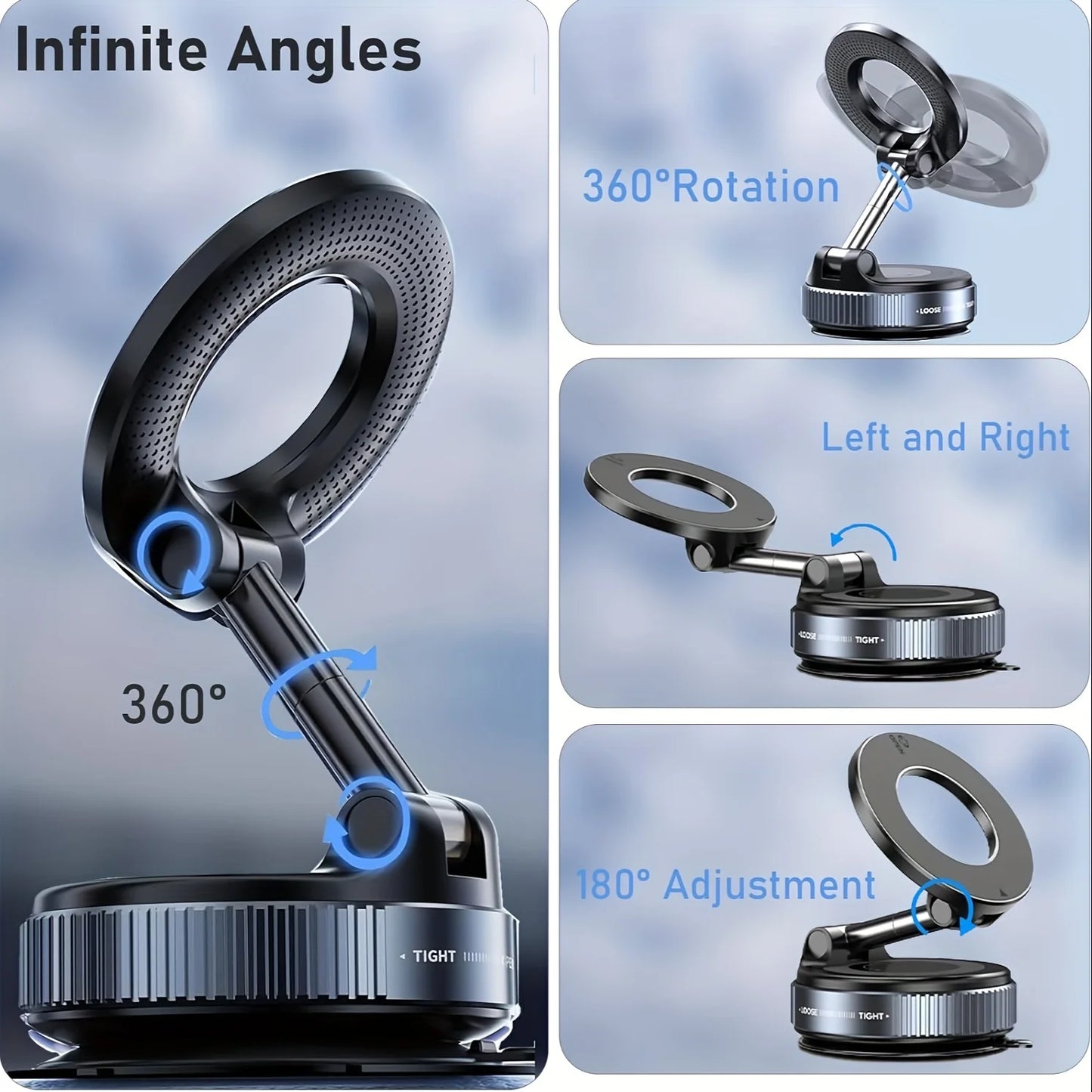 Magnetic Vacuum Phone Mount