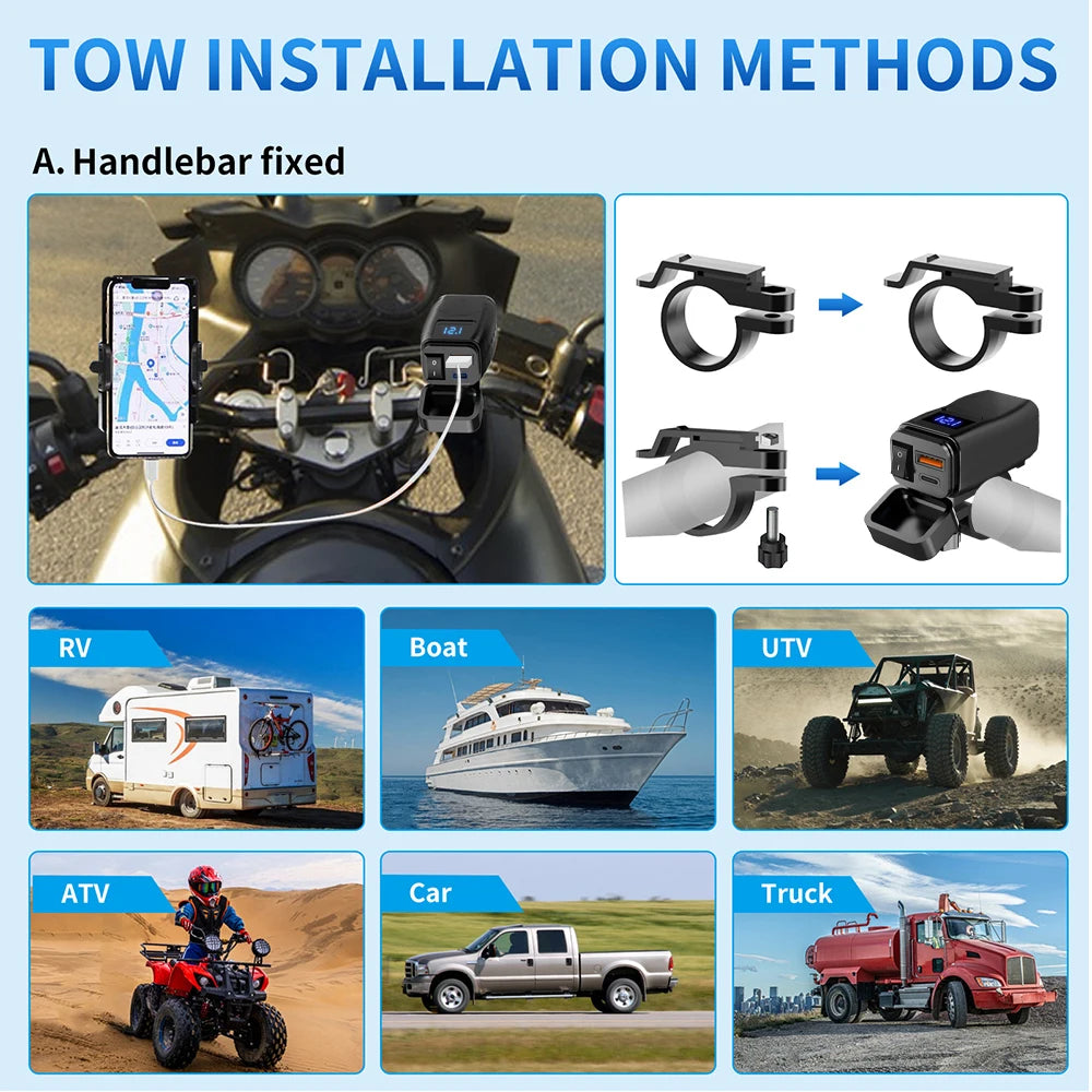 Motorcycle USB Fast Charger