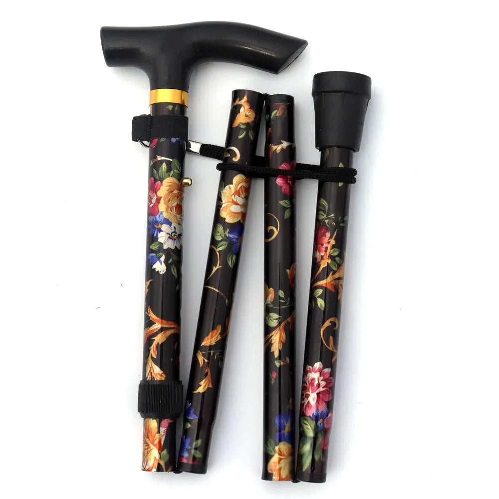 Foldable Adjustable Walking Cane with T Handle
