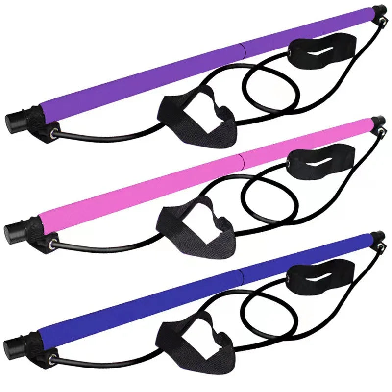 Pilates Bar Kit with Resistance Bands for Home Workouts